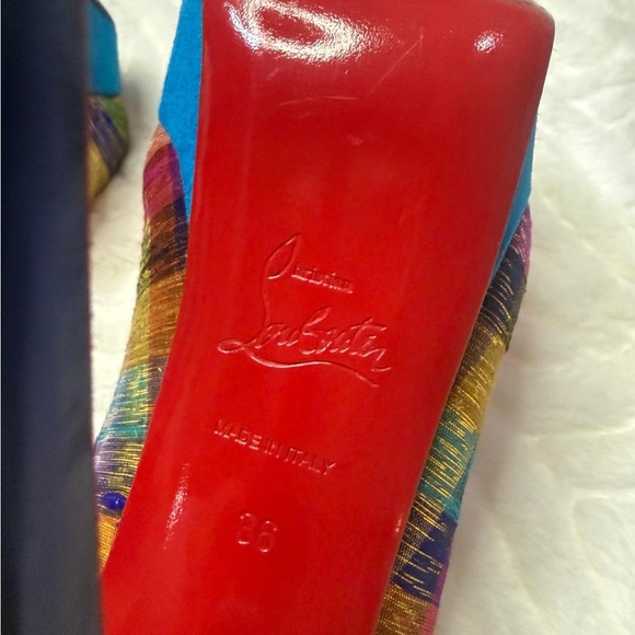 Christian Louboutin Vibrant Multicolor Platform Heels Size 6 - Picture 9 of 12